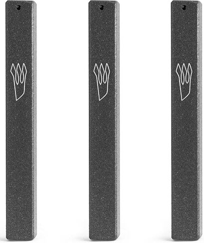 حافظة Mezuzah كلاسيكية من الألومنيوم مكونة من 3 عبوات - سهلة التقشير واللصق، مقاومة للطقس - باب Mezuzah مصنوع في إسرائيل (أبيض، 4.7 بوصة) in Kuwait