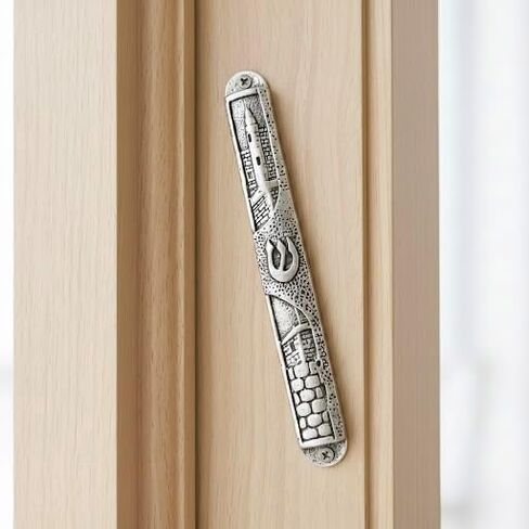 Made in Israel Handmade Mezuzah for Door 5" Home Bless Israel Jeweish Zinc Jewish House Warming Gift Judaica Store Made in Israel Mezuzah Home Bless Israel Jeweish Zinc Jewish House (3) in Kuwait