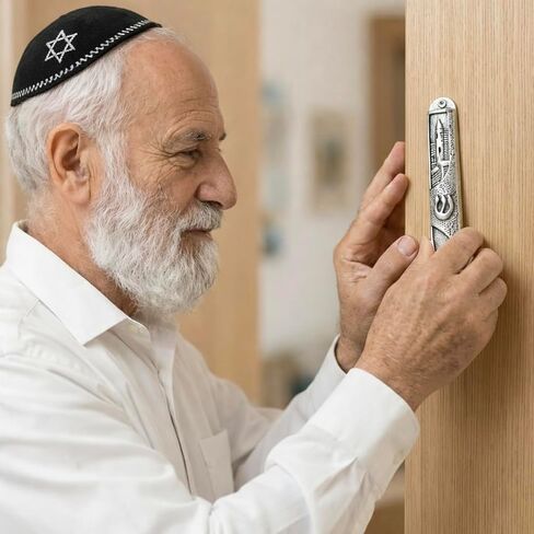 Made in Israel Handmade Mezuzah for Door 5" Home Bless Israel Jeweish Zinc Jewish House Warming Gift Judaica Store Made in Israel Mezuzah Home Bless Israel Jeweish Zinc Jewish House (3) in Kuwait