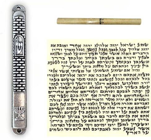 Made in Israel Handmade Mezuzah for Door 5" Home Bless Israel Jeweish Zinc Jewish House Warming Gift Judaica Store Made in Israel Mezuzah Home Bless Israel Jeweish Zinc Jewish House (3) in Kuwait