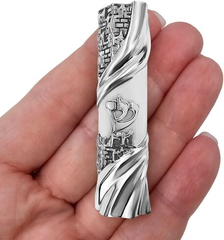 TALISMAN4U Protection CAR MEZUZAH with Travelers Prayer Scroll Hebrew Shadai Jerusalem Western Wall Design Jewish Mezuza from Israel Art Judaica Gift in Saudi Arabia