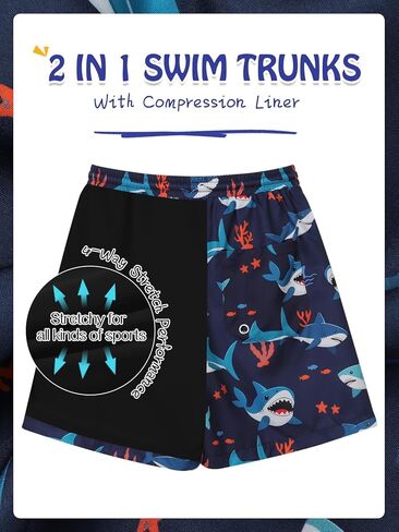 WISREMT Boys 2 Piece Swimsuit Short Sleeve Swim Rash Guard Set Youth Teens UPF 50+ Swimming Shirt with Lined Swim Trunks in Saudi Arabia