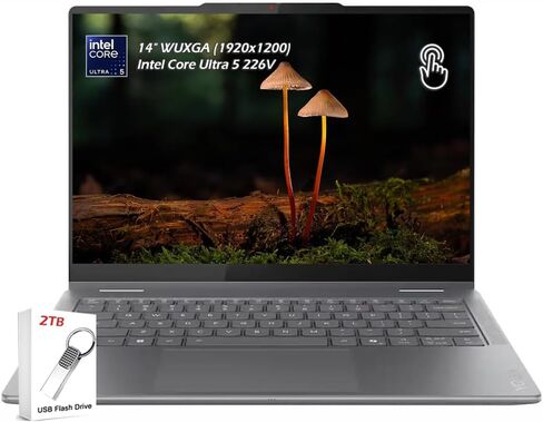 Lenovo Yoga 7i 2-in-1 المحمول مع معالج Intel Core Ultra 5 226V ، 14 "Wuxga OLED 100 ٪ DCI-P3 HDR 500 TB. in Kuwait