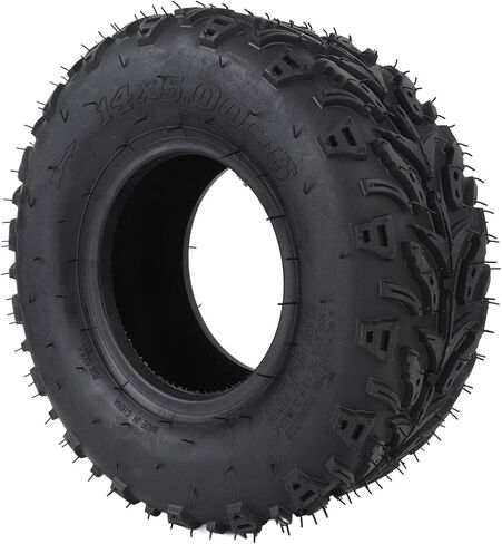 Sorandy 14x5.00-6 Front Wheel Tire, 6 Inch Tubeless Rubber Tire, Enhanced Traction Technology for ATV Quad Off Road Go Kart Mini Bike, 14x5.00-6inch in Saudi Arabia