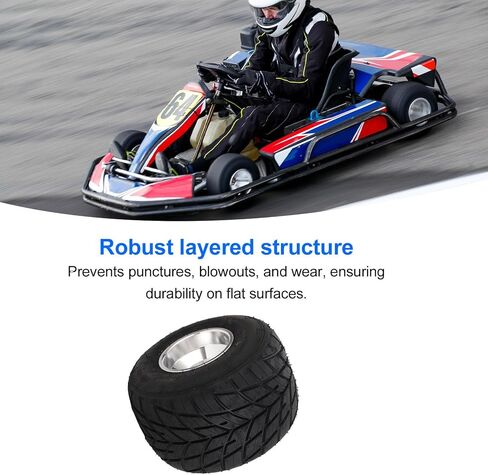 11x7.10 5 Go Kart Tire and Rim, Tubeless 4PR Rear Wheel Assembly with Aluminum Alloy Rim, for ATV UTV SxS Side by Side Cart Go Kart Drift Trike Buggy Racing in Saudi Arabia