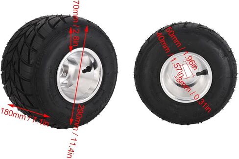 11x7.10 5 Go Kart Tire and Rim, Tubeless 4PR Rear Wheel Assembly with Aluminum Alloy Rim, for ATV UTV SxS Side by Side Cart Go Kart Drift Trike Buggy Racing in Saudi Arabia