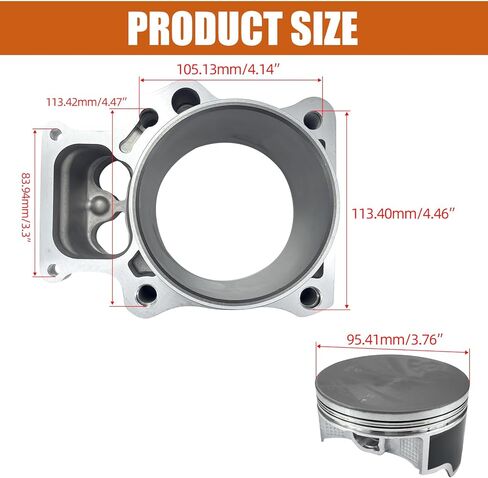 96mm Bore Cylinder Piston Gasket Top End Rebuild Kit Compatible with 2020-2024 Honda TRX520 TRX 520 Foreman 12100-HR6-B00 13101-HR6-B00 12315-HR0-F01 in Kuwait