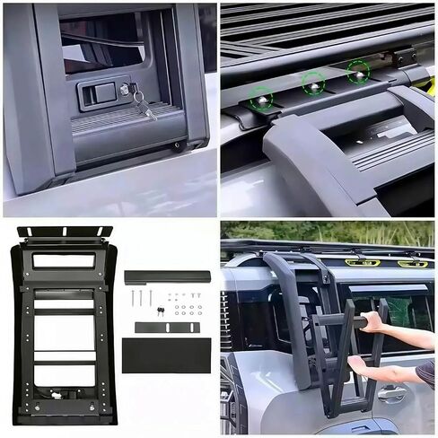 Foldable Side Ladder Stairs Aluminum Alloy Side Fold Ladder Back Door Tail Fits for Lexus GX GX550 J250 2024 2025 2026 in Saudi Arabia