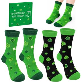 St Patricks Day Socks for Women Men, 2 Pairs Shamrock Irish Socks, Green Saint Patricks Day Outfit Accessories, St Patrick's Day Gifts For Adults Coworkers Teachers Friends in Kuwait