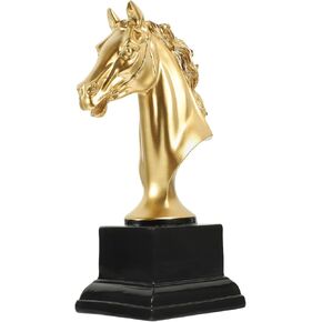 Horse Trophy - Golden Resin Horse Head Sculpture 7.48 X 3.74 X 2.75 Inch Award Decoration for Home Office and Celebrations in Kuwait