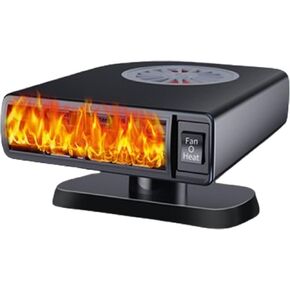 سخان سيارة 12 فولت، مزيل الجليد عن الزجاج الأمامي بقدرة 150 وات، دوران 360 درجة، وظيفة تسخين وتبريد سريعة 2 في 1، قابس في ولاعة السجائر ومزيل صقيع السيارة - مثالي للسيارات 12 فولت، سيارات الدفع الرباعي، الشاحنات، سيارات الأجرة in Kuwait