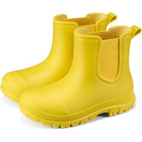 HISEA Toddler Rain Boots for Boys Girls, Kids Chelsea Short Rubber Boots Waterproof Lightweight with Non-slip Outsole for Outdoor Playing in Kuwait
