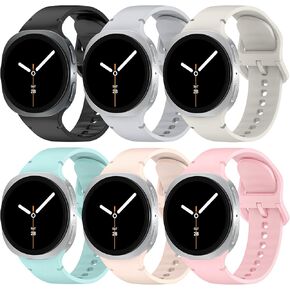 6 حزمة رياضية نطاقات متوافقة مع Samsung Galaxy Watch 8 Band 40mm 44mm/Galaxy Watch 8 Classic 46mm ، معصم سليكون ناعم للماء لـ Galaxy Watch 8/8 Classic 2025 Women Men in Kuwait