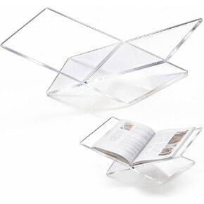 حامل كتب أكريليك مقاس 12 × 8 × 6، حامل كتب شفاف بسمك 8 مم وحامل عرض لكتب الطبخ والأناجيل والكتب الفنية وكتب الوصفات وألبومات الصور والقراءة المكتبية وديكور طاولة القهوة in Kuwait
