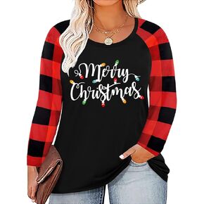 Plus Size Merry and Bright Christmas Shirt for Women Xmas Leopard Tree T-Shirt Merry Christmas Shirts Tops in Kuwait