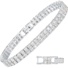 YIMERAIRE 2 Row Moissanite Tennis Bracelet w/Extender Link, 3.2Ct-17.0Ct Lab Created Moissanite Bracelet For Women S925 Sterling Silver D Color VVS1 6.5Inch/7Inch/7.5Inch in Kuwait