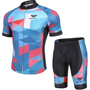 طقم جيرسي لركوب الدراجات للرجال - قميص عاكس للضوء سريع الجفاف لركوب الدراجات وسروال قصير مبطن ثلاثي الأبعاد لركوب الدراجات in Kuwait