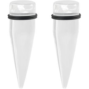 White Clear Piercing Tapers Ear Plugs for Women Men Special Chunky Spike Round Thick Acrylic Ear Gauges Expander Stretchings Plug Unisex Body Jewelry Long Ear Expanders in Saudi Arabia