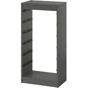 Storage Frame, Vertical Organizer with Guide Rails, Modular Low Storage Unit for Playroom or Bedroom, White Finish, 18.1 x 11.8 x 37 Inches (White) in Kuwait