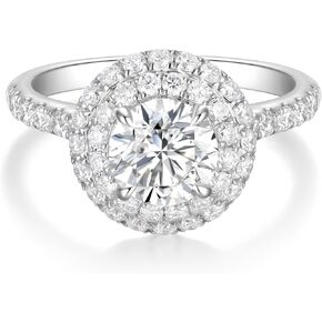 Lab Grown Diamond Engagement Ring - IGI Certified 1-6 Carat Round Cut, D-F Color VVS1-VS Clarity, 26 Prong Wedding Ring for Women, Stackable Eternity Band in Saudi Arabia