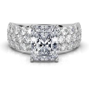 خاتم خطوبة مويسانيتي مقطوع مشع 1-5 قيراط للنساء 10 قيراط 14 قيراط 18 قيراط من الذهب الأبيض و925 من الفضة الإسترليني خاتم خطوبة مخفي هدية عيد الميلاد للنساء (5 قيراط 11 × 9 مم، مشع) in Kuwait