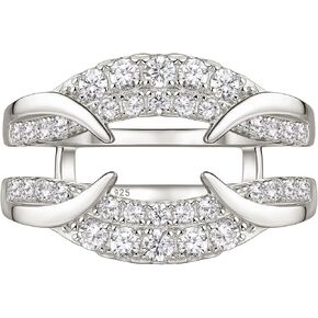 Wuziwen Vintage Moissanite Ring Enhancer for Engagement Rings Guard Wedding Bands for Women D Color VVS1 925 Sterling Silver in Saudi Arabia