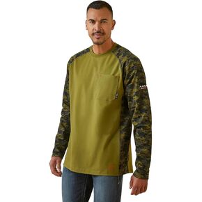 Ariat Mens Fr Stretch Camo Baseball T-Shirt in Kuwait
