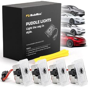 Tesla Logo Puddle Lights for Car Door (4 Pack) HD LED Puddle Lights compatable with Model Y 3 S X, Premium Tesla Door Logo Projection Lights, Easy Installation Car Accessories in Saudi Arabia