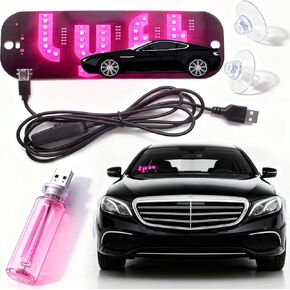 لافتة ضوئية LED باللون الوردي لسيارة الأجرة | ضوء ليلي للسيارة USB للتحكم باللمس، كابل USB لملحقات السيارة باللون الوردي الفاتح، ملصق مع خطاف وامض لأكواب الشفط (1 * أضواء صغيرة للتحكم باللمس 1 * لافتات سيارات) in Kuwait