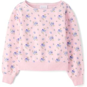 The Children's Place girls Active Long Sleeve Fleece Pullover Sweatshirt in Saudi Arabia