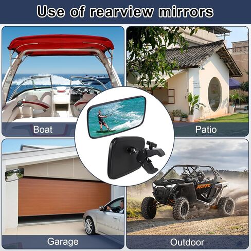 universal rear view mirror，boat mirror rear view，Suitable for water skis, pontoon boats, water skiing, as well as tractors and forklifts, golf cart mirrors，UTV， Various outdoor scenes in Saudi Arabia