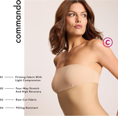 commando Two-Faced Tech Control Strapless Slip | Strapless Shapewear with Light-to-Moderate Compression | Seamless Finish | Beige, XL in Saudi Arabia