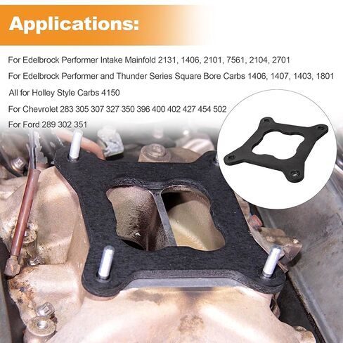Engine Carburetor Heat Insulator Gasket Spacer 9265 for Edelbrock Performer Intake Mainfold Compatible with Holley 4150 Carb Dual Plane Open Center in Saudi Arabia