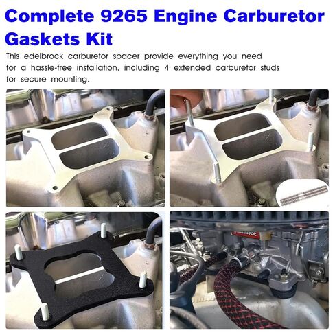 حشية مكربن ​​المحرك 9265 لحشايا عازل الحرارة لمشعب السحب من Edelbrock المتوافقة مع حشية المكربن ​​Holley 4150 - فاصل الكربوهيدرات المربع in Kuwait