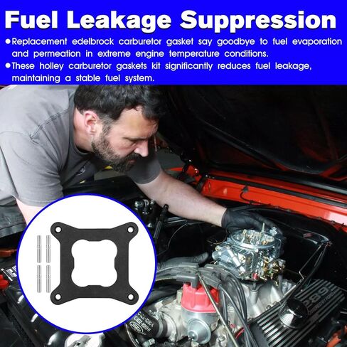 حشية مكربن ​​المحرك 9265 لحشايا عازل الحرارة لمشعب السحب من Edelbrock المتوافقة مع حشية المكربن ​​Holley 4150 - فاصل الكربوهيدرات المربع in Kuwait