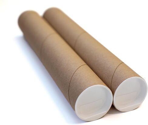 | عبوة واحدة من أنبوب بريد كرافت مع أغطية | 2 بوصة × 16 بوصة قابلة للاستخدام (الطول الإجمالي 17 بوصة) | أنبوب ملصق من الورق المقوى عالي التحمل لشحن وتخزين المستندات والأعمال الفنية in Kuwait