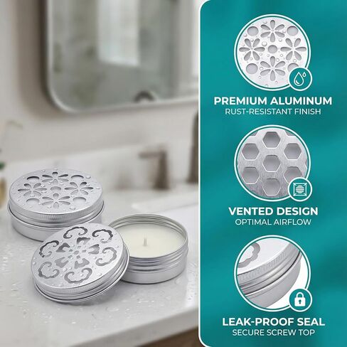 3PCS 2OZ Scent Beads Container Empty Metal Tins with Lids Small Air Freshener Containers Tin Jar Cans for Baking Soda Storage Can Holders for Travel Candle or Sample Use (60ml Aluminum Jars) in Saudi Arabia