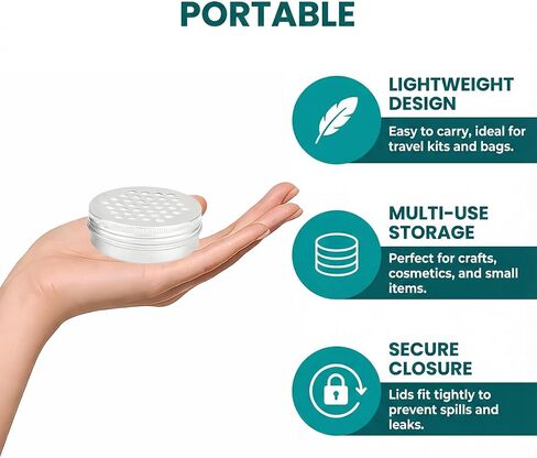 3PCS 2OZ Scent Beads Container Empty Metal Tins with Lids Small Air Freshener Containers Tin Jar Cans for Baking Soda Storage Can Holders for Travel Candle or Sample Use (60ml Aluminum Jars) in Saudi Arabia