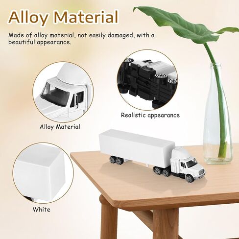 Mini Alloy Truck Model Small Container Semi Trailer Truck with Detachable Cargo Container Retro Desktop Decoration Vintage Craft for Office Bedroom Display in Saudi Arabia