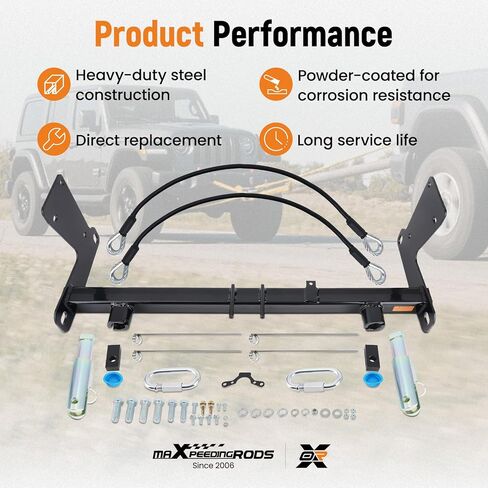 دعامة لوحة قاعدة قضيب السحب من maxpeedingrods BX1139 لسيارة جيب رانجلر JL JLU جميع الموديلات مع المصد القياسي Acc 392 4XE 2018-2023 in Kuwait