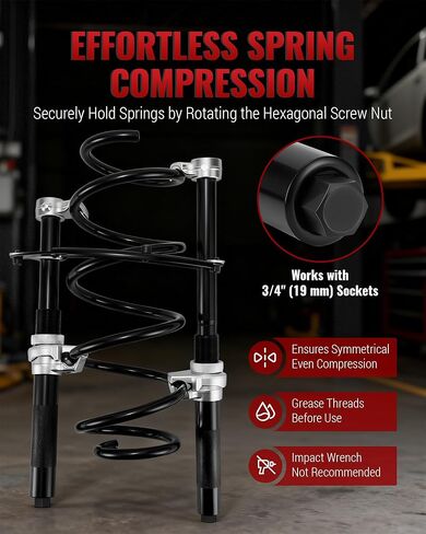 Spring Compressor Tool, Coil Spring Compressor Tool and Strut Spring Compressor Tool Set with Safety Jaws for Macpherson Struts, Max Load 2645LB in Saudi Arabia