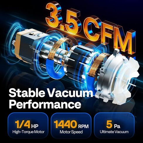vivohome ac مضخة فراغ ومجموعة قياس متعددة، 3.5 cfm 1/4 حصان عدة مضخة فراغ السيارة ac مرحلة واحدة مع خراطيم 5ft لr134a r12 r22 r502، مجموعة خدمة التيار المتردد لمكيف الهواء سبليت صغير hvac in Saudi Arabia