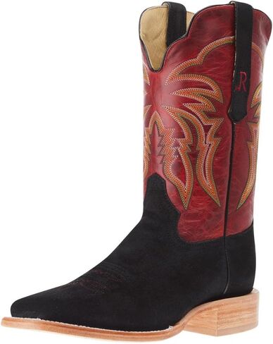 Men's Black Boar 11in Barn Red Cowhide Top Square Toe Boot in Saudi Arabia