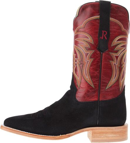 Men's Black Boar 11in Barn Red Cowhide Top Square Toe Boot in Saudi Arabia
