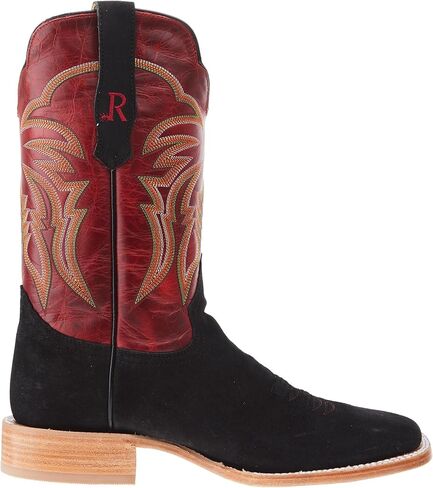 Men's Black Boar 11in Barn Red Cowhide Top Square Toe Boot in Saudi Arabia