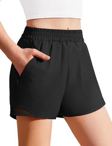 Zaclotre Girls Athletic Shorts with Zipper Pockets High Waisted Running Shorts with Liner for Kids Active Sports Soccer in Saudi Arabia