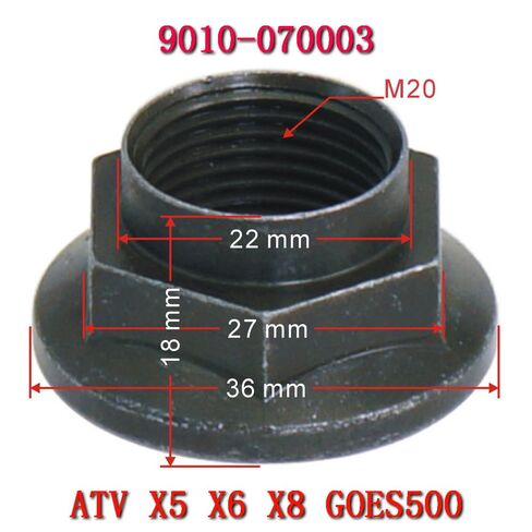 Motorcycle Nut, Rim Shaft M20 9010-070003 for cf Moto ATV CF500-D CF500-E CF600-B CF600-C CF625-2 CF625-2A CF625-B CF625-C CF800-2 GOES500 in Saudi Arabia