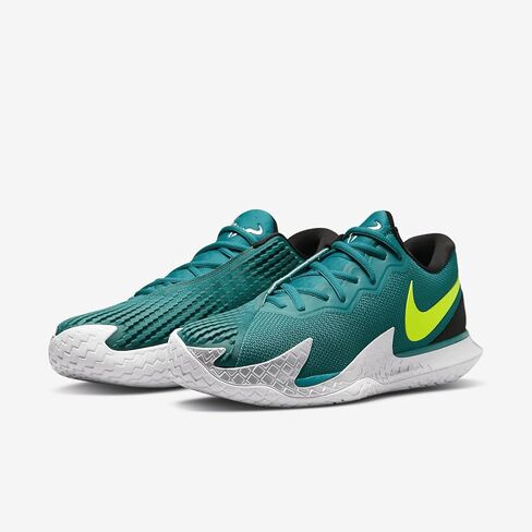 حذاء NikeCourt Zoom Vapor Cage 4 Rafa للرجال للملاعب الصلبة (شجرة التنوب الساطعة/أسود/أبيض/أخضر ذري) مقاس 12 in Kuwait