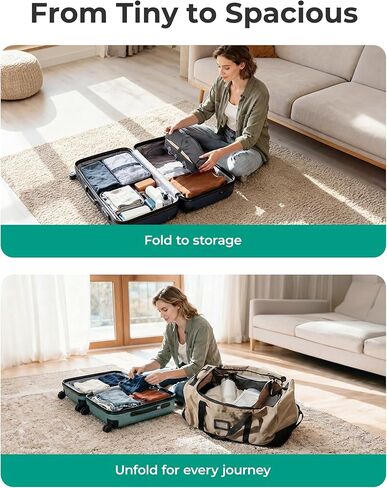 BAGSMART 83L Foldable Travel Bag, Large Duffle Bag for Travel, Duffel Luggage Bag for Sport College Camping, Water Resistant, Black in Kuwait