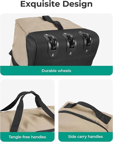 BAGSMART 83L Foldable Travel Bag, Large Duffle Bag for Travel, Duffel Luggage Bag for Sport College Camping, Water Resistant, Black in Kuwait